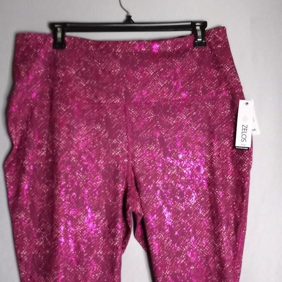 Zelos Women's Tight Pink Snake Athletic Gym Workout Leggings Pants Plus Size 3X - Picture 4 of 11